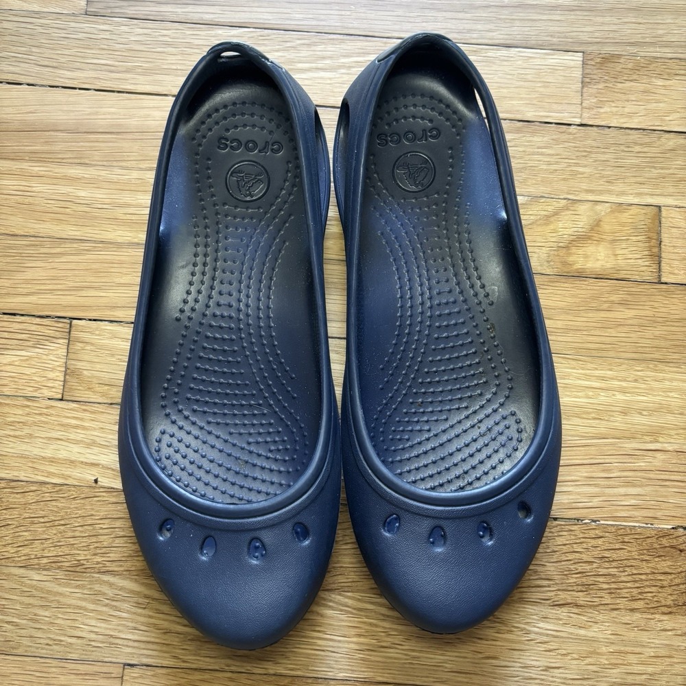 Crocs Kadee Sandals Slides Womens 6 Navy‎ Blue Comfort Travel Pool Summer Beach